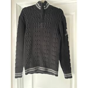 Nautica Cable Knit Sweater Mens Size Large Black EUC